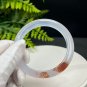 Light Purple Agate Bangle 60+MM Icy Translucent Floating Cinnabar Dotted