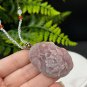 Yanyuan Agate Pendant Necklace Matte Pink Purple Hand Carved Peony Butterfly &ccedil;��&aelig;&ordm;�&ccedil;��&ccedil;��