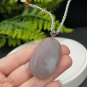 Yanyuan Agate Pendant Necklace Matte Pink Purple Hand Carved Peony Butterfly çæºçç