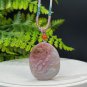 Yanyuan Agate Pendant Necklace Matte Pink Purple Green Hand Carved Carps Lotus 盐源玛瑙