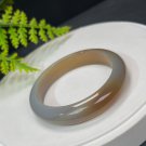 Madagascar Agate Bangle 53MM Icy Translucent Gradient Honey Sugar Gray