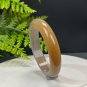 Madagascar Agate Bangle 53MM Icy Translucent Gradient Honey Sugar Gray