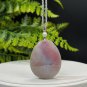Yanyuan Agate Pendant Necklace Matte Pink Purple Hand Carved Deer Butterfly Flowers