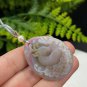 Yanyuan Agate Pendant Necklace Matte Pink Purple Hand Carved Deer Butterfly Flowers