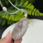 Yanyuan Agate Pendant Necklace Matte Pink Purple Hand Carved Deer Butterfly Flowers