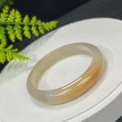 Light Champagne Gray Agate Bangle 53MM Icy Translucent Cream-colored Celestial Eye