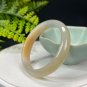 Light Champagne Gray Agate Bangle 53MM Icy Translucent Cream-colored Celestial Eye