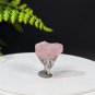 Raw Hibiscus Rose Quartz Ring Adjustable Freeform Silver S925 Handmade
