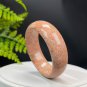 Pink Fossilized Coral Bangle 57MM Porcelain Luster Jadeification Big Flowers Phoenix Tail