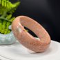 Pink Fossilized Coral Bangle 57MM Porcelain Luster Jadeification Big Flowers Phoenix Tail