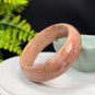 Pink Fossilized Coral Bangle 57MM Porcelain Luster Jadeification Big Flowers Phoenix Tail