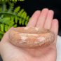 Pink Fossilized Coral Bangle 57MM Porcelain Luster Jadeification Big Flowers Phoenix Tail