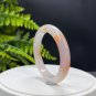 Madagascar Agate Bangle 58+MM Icy Pink White Floating Orange Celestial Eye
