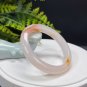 Madagascar Agate Bangle 58+MM Icy Pink White Floating Orange Celestial Eye