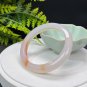 Madagascar Agate Bangle 58+MM Icy Pink White Floating Orange Celestial Eye