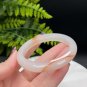 Madagascar Agate Bangle 58+MM Icy Pink White Floating Orange Celestial Eye