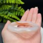 Madagascar Agate Bangle 58+MM Icy Pink White Floating Orange Celestial Eye