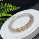 Madagascar Agate Bangle 64MM Icy Translucent Floating Flowers Light Gray Round