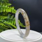 Madagascar Agate Bangle 64MM Icy Translucent Floating Flowers Light Gray Round