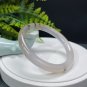 Madagascar Agate Bangle 64MM Icy Translucent Floating Flowers Light Gray Round