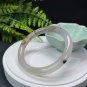 Madagascar Agate Bangle 64MM Icy Translucent Floating Flowers Light Gray Round
