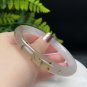 Madagascar Agate Bangle 64MM Icy Translucent Floating Flowers Light Gray Round