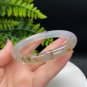 Madagascar Agate Bangle 64MM Icy Translucent Floating Flowers Light Gray Round