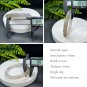 Madagascar Agate Bangle 64MM Icy Translucent Floating Flowers Light Gray Round