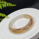 Champagne Golden Agate Bangle 54MM Icy Translucent Dragon Scales Pattern