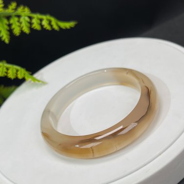 Champagne Golden Agate Bangle 54MM Icy Translucent Dragon Scales Pattern