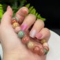 Alxa Agate Beaded Bracelet 10mm Porcelain Luster Jadeification Multicolored
