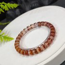 Red Agate Beaded Bracelet Icy Translucent Clean Cornucopia Straight Cut Barrel Beads Stacking Red Agate Beaded Bracelet Icy Translucent Clean Cornucopia Straight Cut Barrel Beads Stacking