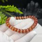 Red Agate Beaded Bracelet Icy Translucent Clean Cornucopia Straight Cut Barrel Beads Stacking