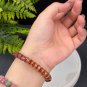 Red Agate Beaded Bracelet Icy Translucent Clean Cornucopia Straight Cut Barrel Beads Stacking