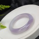 Light Purple White Agate Bangle 52MM Icy Translucent