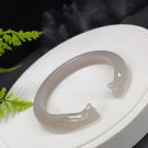 Smoky Purple Agate Open Bangle 61MM Icy Translucent Carved Mermaid Tail