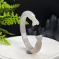 Smoky Purple Agate Open Bangle 61MM Icy Translucent Carved Mermaid Tail