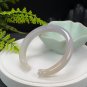 Smoky Purple Agate Open Bangle 61MM Icy Translucent Carved Mermaid Tail
