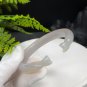 Smoky Purple Agate Open Bangle 61MM Icy Translucent Carved Mermaid Tail