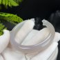 Smoky Purple Agate Open Bangle 61MM Icy Translucent Carved Mermaid Tail