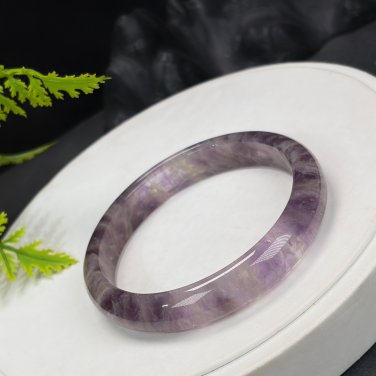 Feather Auralite 23 Crystal Bangle 60+MM Flake Ice Translucent Purple