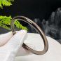 Smoky Quartz Bangle 60MM Icy Transparent Clean Thin Round
