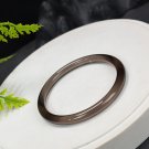 Smoky Quartz Bangle 55MM Icy Transparent Clean Thin Round