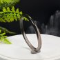 Smoky Quartz Bangle 53MM Icy Transparent Clean Thin Round