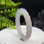 Light Purple Agate Bangle 62+MM High Icy Translucent Floating Light Honey Sugar Hand Carved Twisted