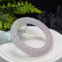Light Purple Agate Bangle 62+MM High Icy Translucent Floating Light Honey Sugar Hand Carved Twisted
