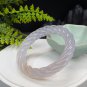 Light Purple Agate Bangle 62+MM High Icy Translucent Floating Light Honey Sugar Hand Carved Twisted
