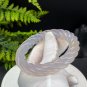 Light Purple Agate Bangle 62+MM High Icy Translucent Floating Light Honey Sugar Hand Carved Twisted