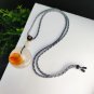 Lychee White Honey Sugar Agate Pendant Necklace Hand Carved Auspicious Cloud Princess Buckle