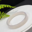 White Agate Bangle 58MM Icy Transparent Straight Cut Square Edge